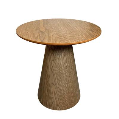 Mesa Lateral Em Lamina Natural Nogueira Tampo 51 Cm Marrom
