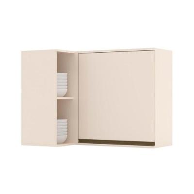Armário Aéreo Cozinha Modulado Canto Reto Connect 1 Porta 95cm Off White - Henn