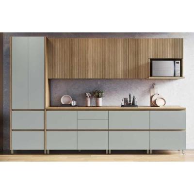 Armário de Cozinha Modulado Completa Rainha 7 Peças Nature/Verde - Nesher