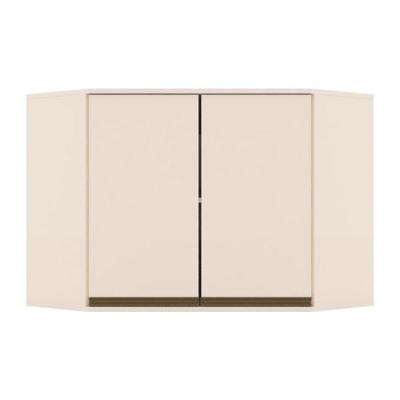 Armário Aéreo Cozinha Modulado Canto Oblíquo Connect c/ 2 Portas 80cm Off White - Henn