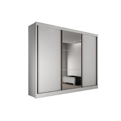 Guarda Roupa Casal 3 Portas de Correr e 6 Gavetas c/ 1 Espelho Diamond/Toulon Plus Branco - Novo Horizonte