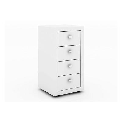 Multiuso Escritório ME4133 c/ 4 Gavetas e Rodízios Branco - Tecno Mobili