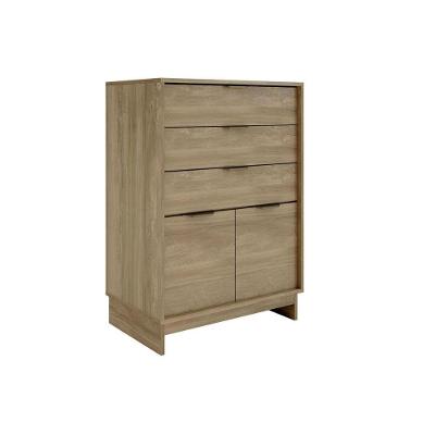 Cômoda Solteiro 1112 2 Portas E 3 Gavetas Noce - Carraro