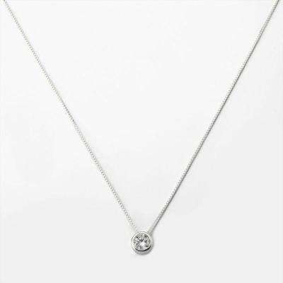Colar Ponto De Luz Zirconia Prata 925 - 45cm