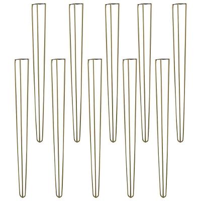 Kit 10 Pés De Metal 90 Cm Aparador E Mesa De Canto Dourado