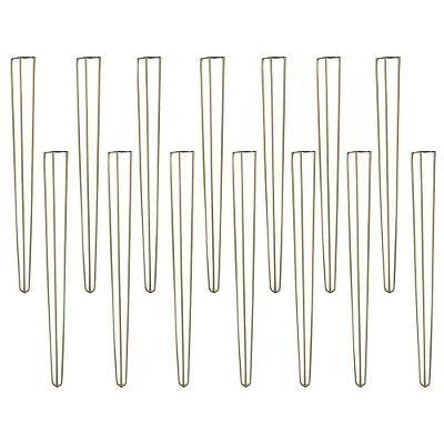 Kit 14 Pés De Metal 90 Cm Aparador E Mesa De Canto Dourado