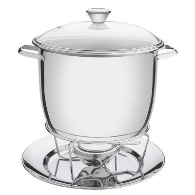 Rechaud Allegra Inox Fogareiro Tampa Vidro 7,8L Tramontina