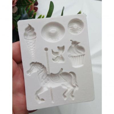 Molde Silicone Carrossel Doces Cupcakes Sorvetes