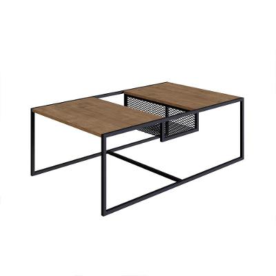 Mesa De Centro York 100cm Estrutura Preto Fosco - Vermont