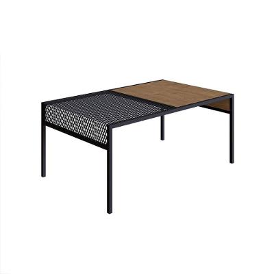 Mesa De Centro York 80cm Estrutura Preto Fosco - Vermont