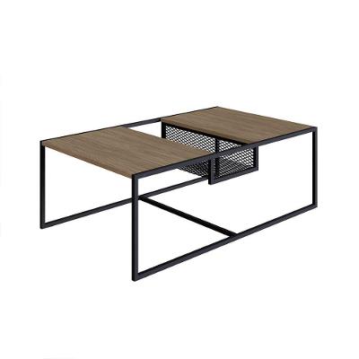 Mesa De Centro York 100cm Estrutura Preto Fosco - Hanover