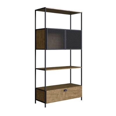 Estante York 180cm 2 Portas Estrutura Preto Fosco - Vermont