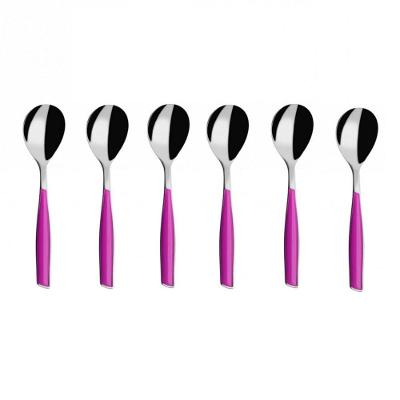 Colher Para Café 15cm Inox 6 Peças Roxo Glamour Bugatti