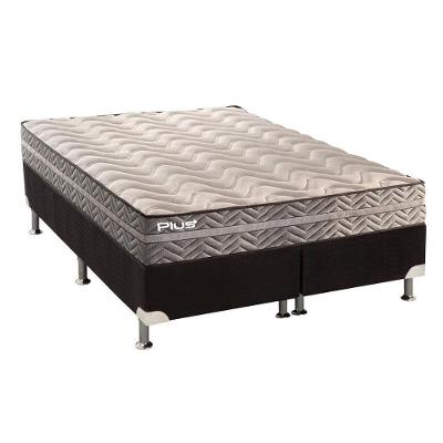 Cama Box King: Colchão Espuma D45 Paropas Pasquale Plus + Base Crc Suede Black(193X203)