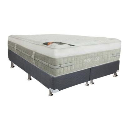 Cama Box King: Colchão Molas Castor Pocket Summer Winter + Base Crc Suede Cinza(193X203)