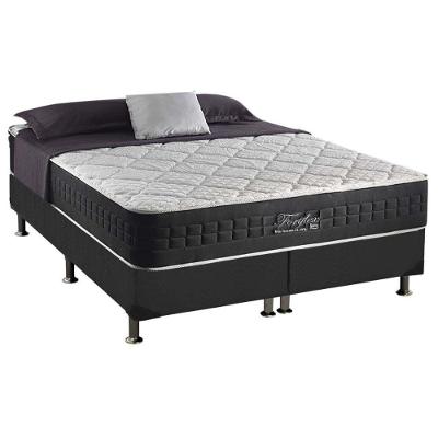 Cama Box King: Colchão Molas Ensacadas Anjos Masterpocket Fort Flex + Base Crc Suede Gray(193X203)