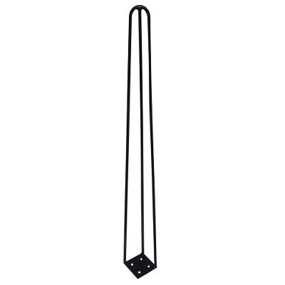Kit 12 Pés De Metal 60 Cm Hairpin Legs Mesa De Canto Aparador Preto