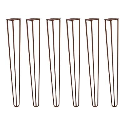 Kit 6 Pés De Metal 60 Cm Mesa De Canto Aparador Bronze