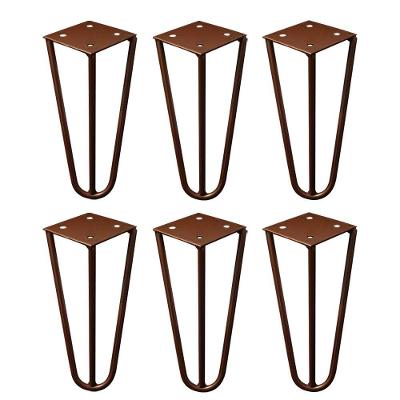 Kit 6 Pés De Metal 15 Cm Mesas De Centro Puffs Bronze