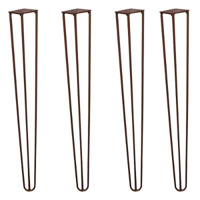 Kit 4 Pés De Metal 60 Cm Mesa De Canto Aparador Bronze