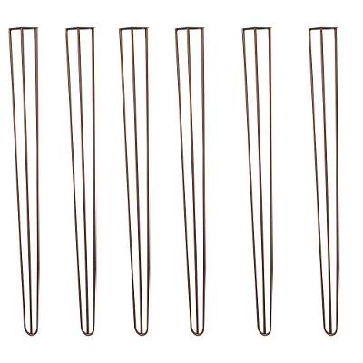 Kit 6 Pés De Metal 90 Cm Hairpin Legs Aparador E Mesa De Canto Bronze G41