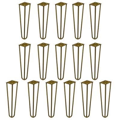 Kit 16 Pés De Metal 25 Cm Rack E Puffs Dourado