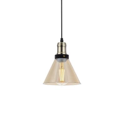 Lustre Pendente Blumenau Vintage Cone âmbar E27 Bivolt