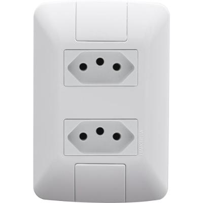 Kit 12 Conjunto 4x2 2 Tomadas 2p+t Tramontina 10a 250v Branco