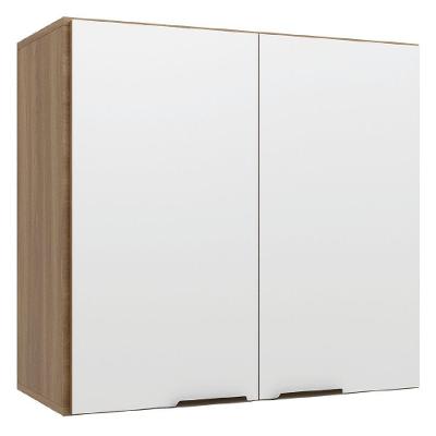 Armário De Cozinha E Lavanderia Com 2 Portas Duplo Aéreo Módulo Suspenso Nogal/branco Paris Batrol