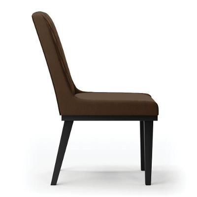 Cadeira Sala De Jantar Base Madeira Preto Kit 2 Sofia Suede D03 - D'rossi Cor Marrom