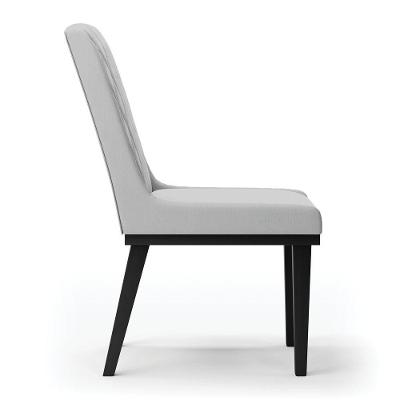 Cadeira Sala De Jantar Base Madeira Preto Kit 2 Sofia Suede D03 - D'rossi Cor Cinza