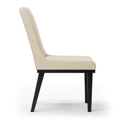 Cadeira Sala De Jantar Base Madeira Preto Kit 2 Sofia Suede D03 - D'rossi Cor Bege