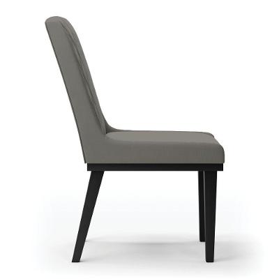 Cadeira Sala De Jantar Base Madeira Preto Kit 2 Sofia Suede D03 - D'rossi Cor Grafite