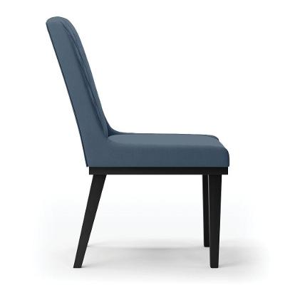 Cadeira Sala De Jantar Base Madeira Preto Kit 2 Sofia Suede D03 - D'rossi Cor Azul Marinho