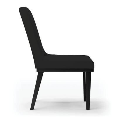 Cadeira Sala De Jantar Base Madeira Preto Kit 2 Sofia Veludo D03 - D'rossi Cor Preto