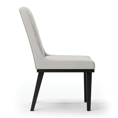 Cadeira Sala De Jantar Base Madeira Preto Kit 2 Sofia Veludo D03 - D'rossi Cor Cinza