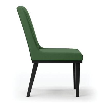 Cadeira Sala De Jantar Base Madeira Preto Kit 2 Sofia Suede D03 - D'rossi Cor Verde