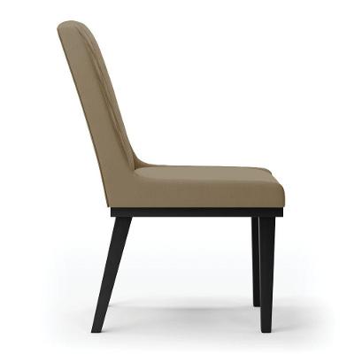 Cadeira Sala De Jantar Base Madeira Preto Kit 2 Sofia Suede D03 - D'rossi Cor Marrom Rato