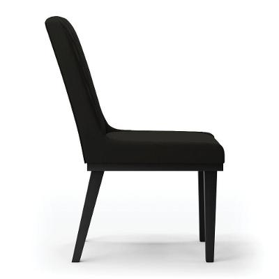 Cadeira Sala De Jantar Base Madeira Preto Kit 2 Sofia Suede D03 - D'rossi Cor Preto