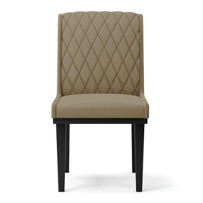 Cadeira Sala De Jantar Base Madeira Preto Kit 4 Sofia Suede D03 - D'rossi Cor Marrom Rato