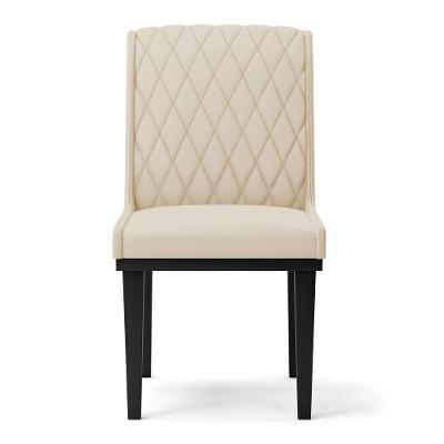 Cadeira Sala De Jantar Base Madeira Preto Kit 4 Sofia Suede D03 - D'rossi Cor Bege