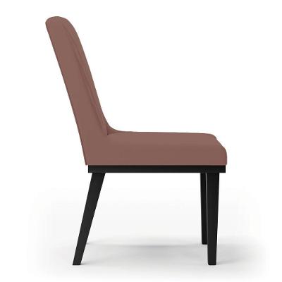 Cadeira Sala De Jantar Base Madeira Preto Kit 4 Sofia Veludo D03 - D'rossi Cor Rose