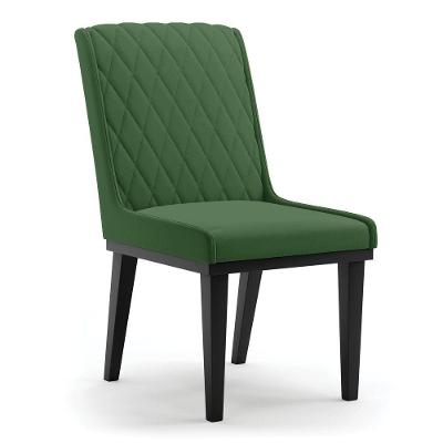 Cadeira Sala De Jantar Base Madeira Preto Sofia Suede Verde D03 - D'rossi
