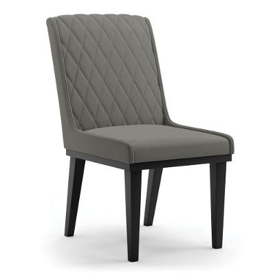 Cadeira Sala De Jantar Base Madeira Preto Sofia Suede Grafite D03 - D'rossi