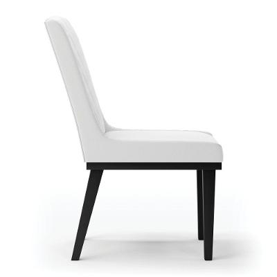 Cadeira Sala De Jantar Base Madeira Preto Sofia Sintético D03 - D'rossi Cor Branco
