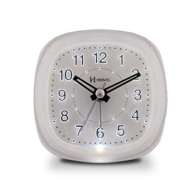 Relógio Despertador Herweg Com Iluminação 2721 Branco - Branco