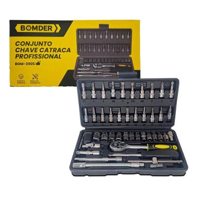 Kit Chave Canhão Catraca 46 Peça  Alta Qualidade