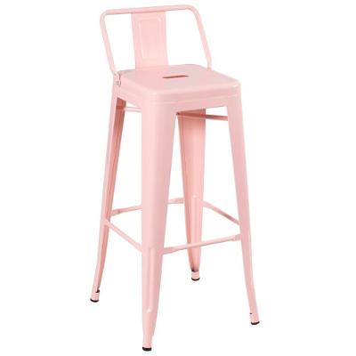 Banqueta Alta Com Encosto 76 Cm Rosa Antigo