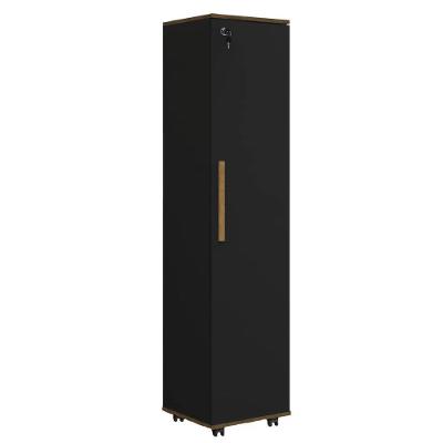Armário Multiuso Lavanderia Com Chave E Rodízios 1 Porta Lune Preto J&a Preto