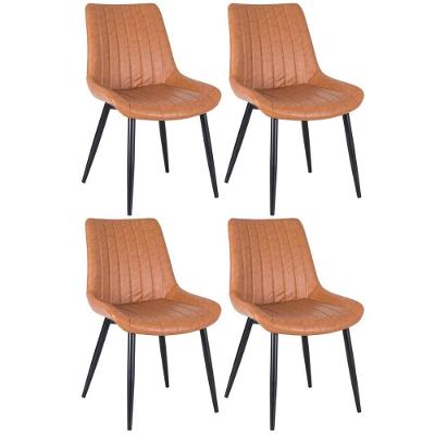 Kit 4 Cadeiras Estofadas Industrial Chicago Marrom Caramelo